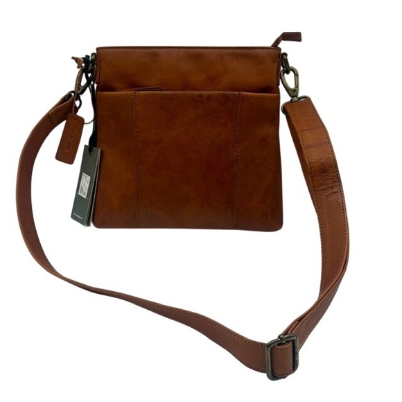Myra Bag Castano Cognac Brown Genuine Leather Crossbody Messenger Shoulder Bag - Picture 4 of 13